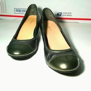 Cole Haan Nike Air Wedges in Dark Metallic Silver.